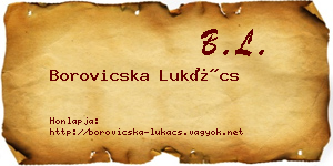 Borovicska Lukács névjegykártya